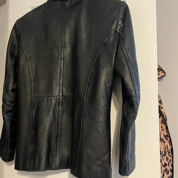 Vintage black genuine leather jacket - Picture 7 of 8